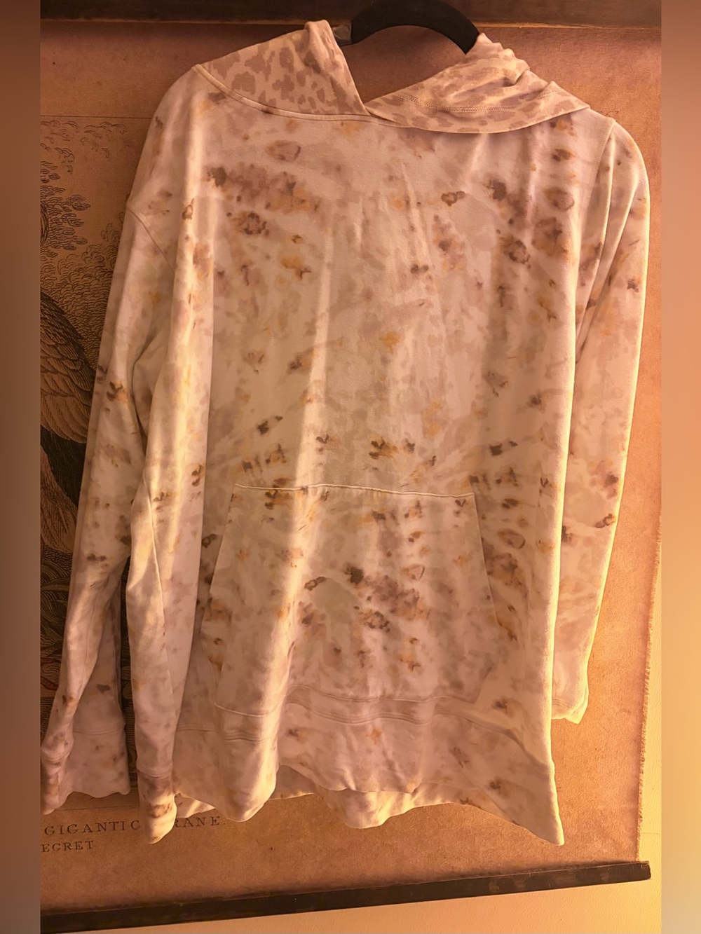 * Calme by Johnny Was Tie-Dye Hoodie  Brown & Tan Animal Print SZ Small *